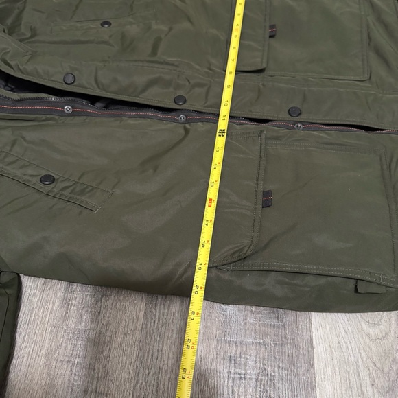 Michael Kors Big Boy Olive Green Puffer parka Coat with Faux Fur Hooded bib - Picture 8 of 12